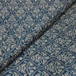 Printed Raw Silk With Embroidery