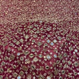 Embroidered Net With Bead Work