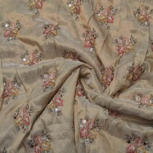 Kanjiwaram Tissue Embroidery With Beads Work