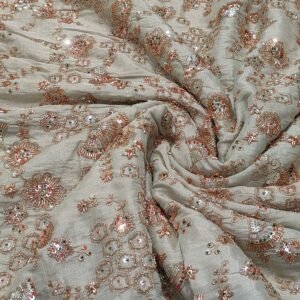 Dyeable Banarasi Tissue Embroidery  With Beads Work