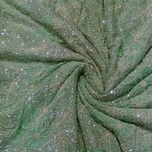 Georgette Embroidery With Beads Work