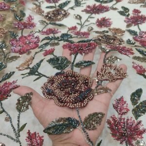 Vintage Rose Garden Beaded Net